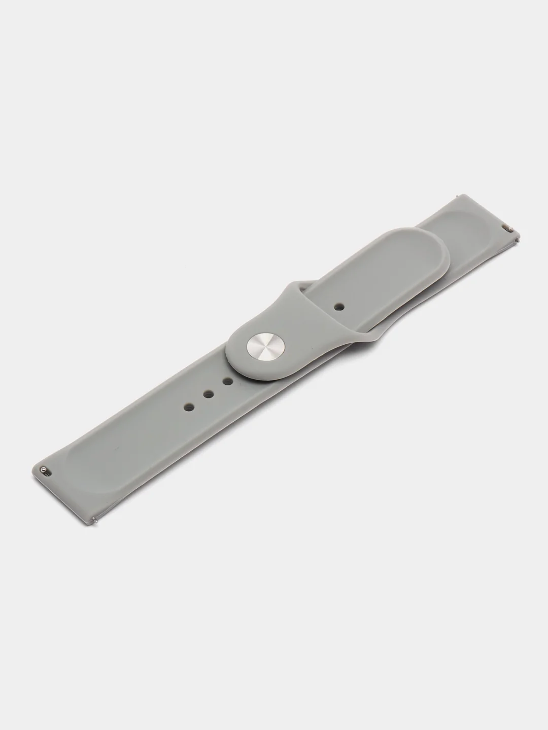 Серый силиконовый ремешок для Xiaomi Amazfit Bip / Huawei / Haylou / Samsung, с кнопкой, 22 мм