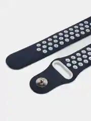 Синий силиконовый ремешок для Xiaomi Amazfit Bip, Huawei, Haylou, Samsung, 20 мм, с кнопкой