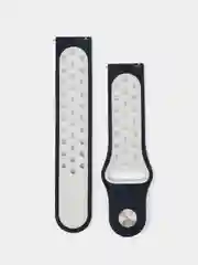 Синий силиконовый ремешок для Xiaomi Amazfit Bip, Huawei, Haylou, Samsung, 20 мм, с кнопкой