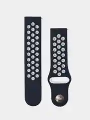 Синий силиконовый ремешок для Xiaomi Amazfit Bip, Huawei, Haylou, Samsung, 20 мм, с кнопкой