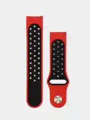 Красный силиконовый ремешок для Xiaomi Amazfit Bip / Huawei / Haylou / Samsung, с кнопкой, 22 мм