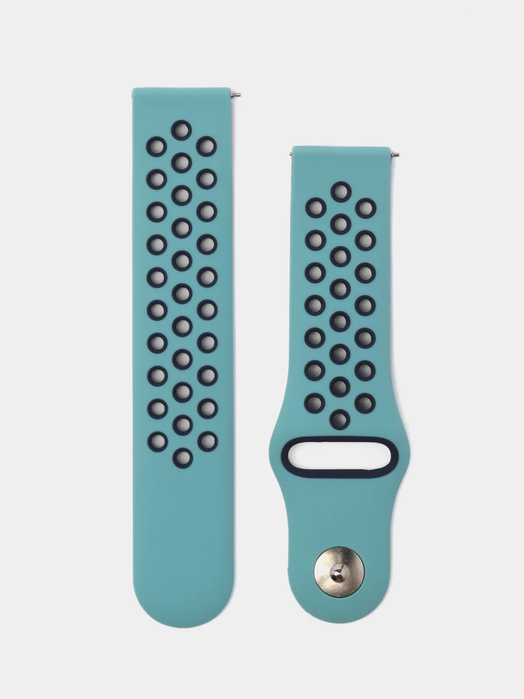 Тёмно-бирюзовый силиконовый ремешок для Xiaomi Amazfit Bip, Huawei, Haylou, Samsung, 20 мм, с кнопкой