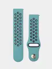 Тёмно-бирюзовый силиконовый ремешок для Xiaomi Amazfit Bip, Huawei, Haylou, Samsung, 20 мм, с кнопкой