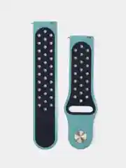 Тёмно-бирюзовый силиконовый ремешок для Xiaomi Amazfit Bip, Huawei, Haylou, Samsung, 20 мм, с кнопкой