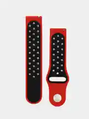 Красный силиконовый ремешок для Xiaomi Amazfit Bip, Huawei, Haylou, Samsung, 20 мм, с кнопкой