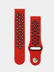 Красный силиконовый ремешок для Xiaomi Amazfit Bip, Huawei, Haylou, Samsung, 20 мм, с кнопкой