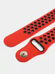 Красный силиконовый ремешок для Xiaomi Amazfit Bip, Huawei, Haylou, Samsung, 20 мм, с кнопкой