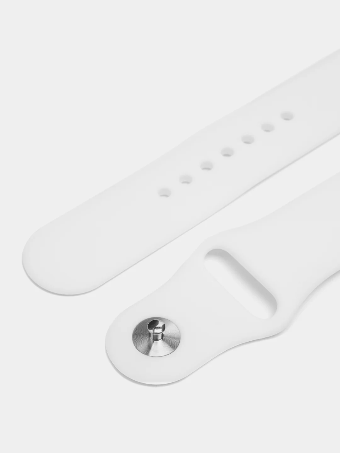 Белый силиконовый ремешок для Xiaomi Amazfit Bip / Huawei / Haylou / Samsung, с кнопкой, 22 мм