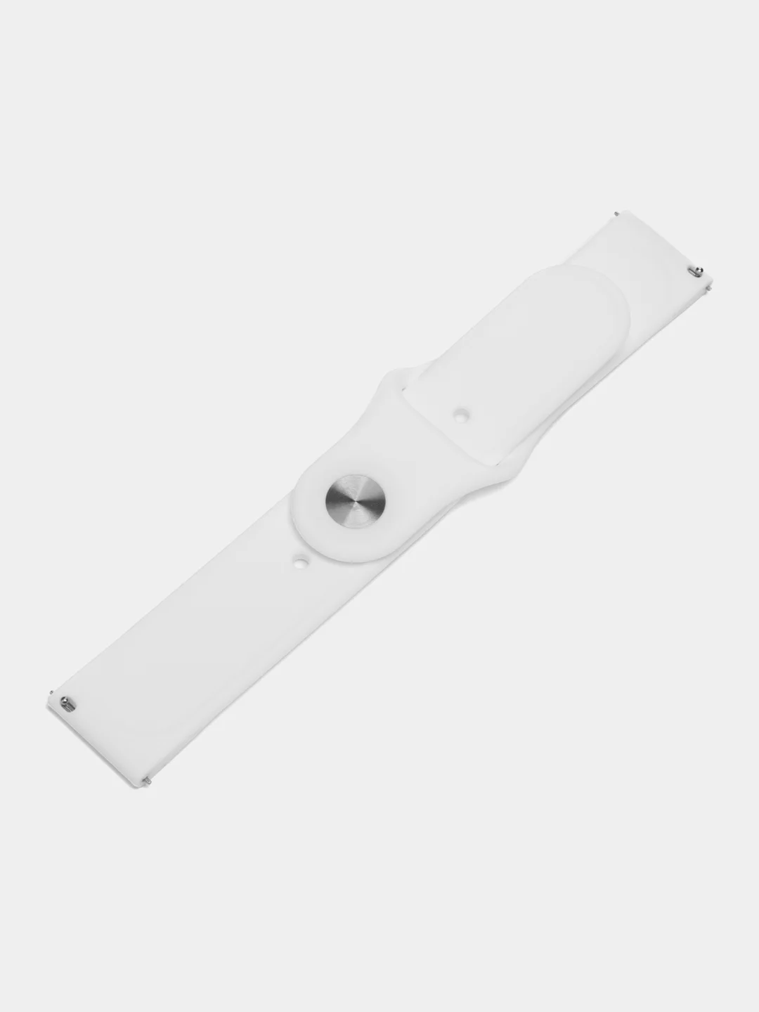Белый силиконовый ремешок для Xiaomi Amazfit Bip / Huawei / Haylou / Samsung, с кнопкой, 22 мм