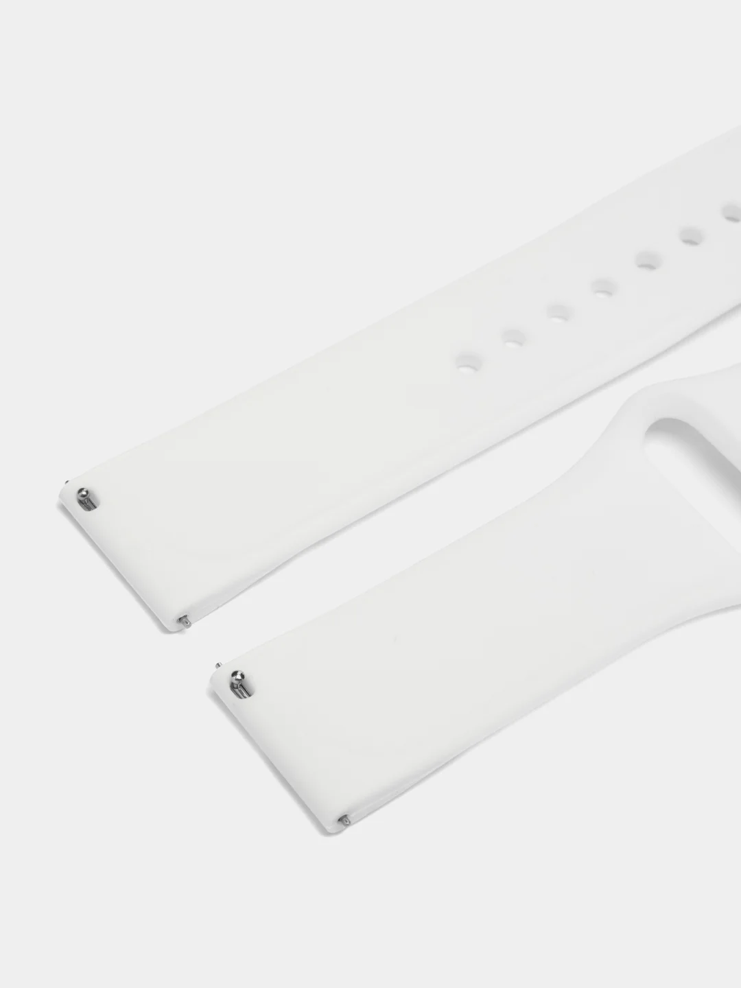 Белый силиконовый ремешок для Xiaomi Amazfit Bip / Huawei / Haylou / Samsung, с кнопкой, 22 мм