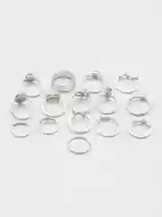 Серебряный женские кольца Diamond, набор из 15 колец