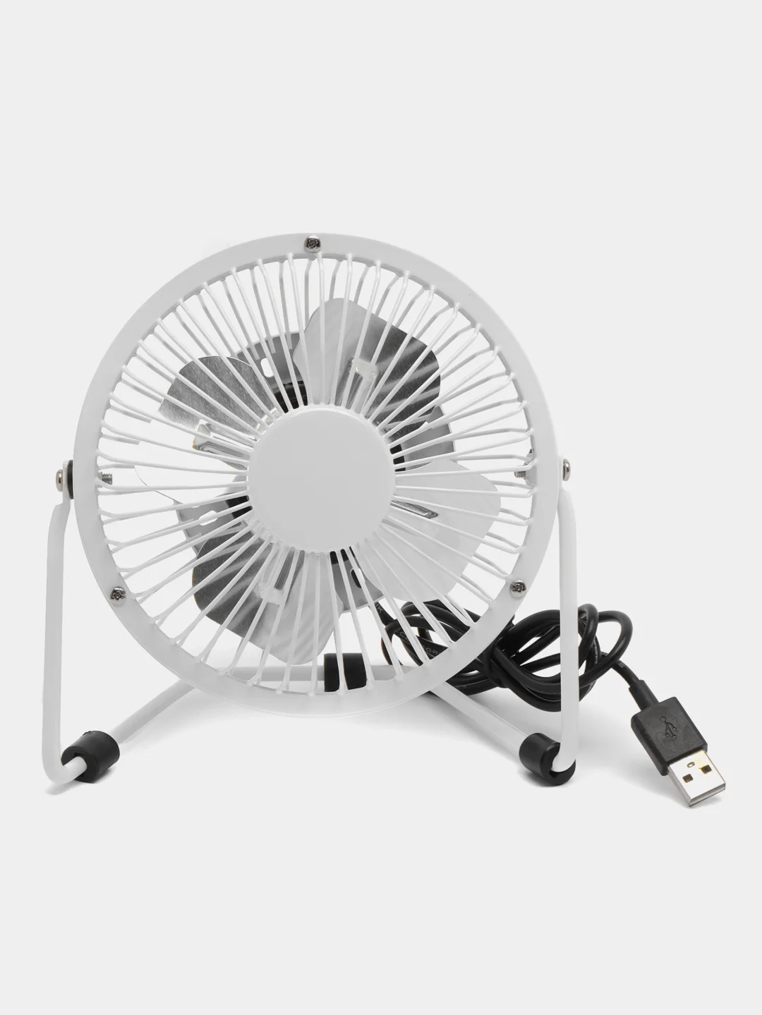 Белый настольный вентилятор USB металлический