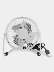 Белый настольный вентилятор USB металлический