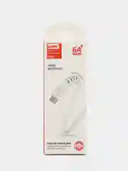 Кабель с быстрой зарядкой USB, Type-C 6А, lightning 6А, 1 м