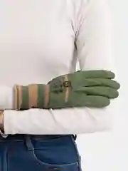 Зелёный хаки перчатки садовые, нейлоновые