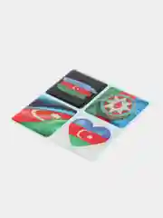 3D наклейки на телефон "Флаг Азербайджана", 4 штуки