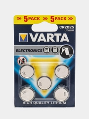 Батарейка VARTA CR2025, литиевая 3V, 5 штук в комплекте