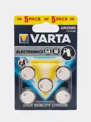 Батарейка VARTA CR2025, литиевая 3V, 5 штук в комплекте