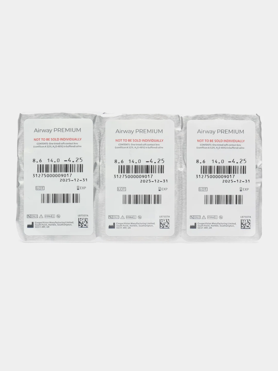 Контактные линзы Airway Premium, 3 штуки, на месяц