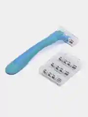 Голубой бритвенный станок, 3 сменные кассеты