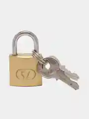 Желтый замок навесной маленький. Мини замок