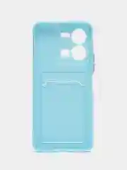 Голубой силиконовый чехол Vivo Y35 4G 2022 (Виво у35 4Г 2022), прозрачный