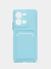 Голубой силиконовый чехол Vivo Y35 4G 2022 (Виво у35 4Г 2022), прозрачный