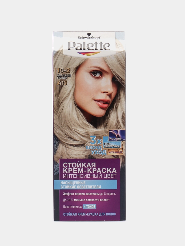 Стойкая крем-краска для волос Palette интенсивный цвет, A10 10-2 жемчужный блондин, 110 мл