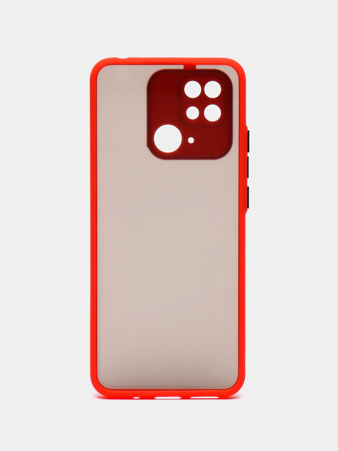 Красный чехол на Xiaomi Redmi 10c, полупрозрачный, Редми 10С, силиконовый, пластиковый
