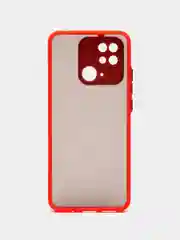 Красный чехол на Xiaomi Redmi 10c, полупрозрачный, Редми 10С, силиконовый, пластиковый
