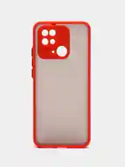 Красный чехол на Xiaomi Redmi 10c, полупрозрачный, Редми 10С, силиконовый, пластиковый