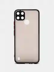 Черный чехол для Realme C21Y, полупрозрачный, пластиковый, матовый Реалми C21Y