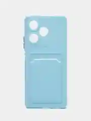 Голубой силиконовый чехол для Infinix Hot 30, с защитой камеры, прозрачный