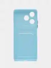 Голубой силиконовый чехол для Infinix Hot 30, с защитой камеры, прозрачный