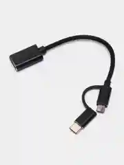 Черный кабель-адаптер, 2 в 1, переходник USB 3.0 к Micro USB, Type-C