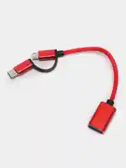 Красный кабель-адаптер, 2 в 1, переходник USB 3.0 к Micro USB, Type-C