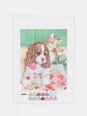 Бежевый меланж набор для вышивания "Животные", 10*14 см