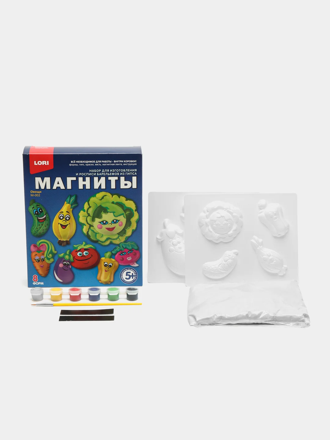 Набор для изготовления и росписи барельефов, из гипса, "Овощи"