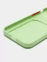 Зеленый чехол для iPhone 12 Pro (Айфон 12 Про), силиконовый, с защитой камеры