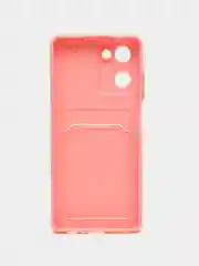 Пудровый силиконовый чехол для Realme 10 4G, c отсеком для карт