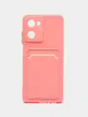 Пудровый силиконовый чехол для Realme 10 4G, c отсеком для карт