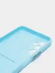 Голубой силиконовый чехол для Tecno Pova 4, Пова 4, c отсеком для карт, прозрачный