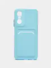 Голубой силиконовый чехол для Tecno POP 6 Pro (Техно Поп 6 Про), прозрачный