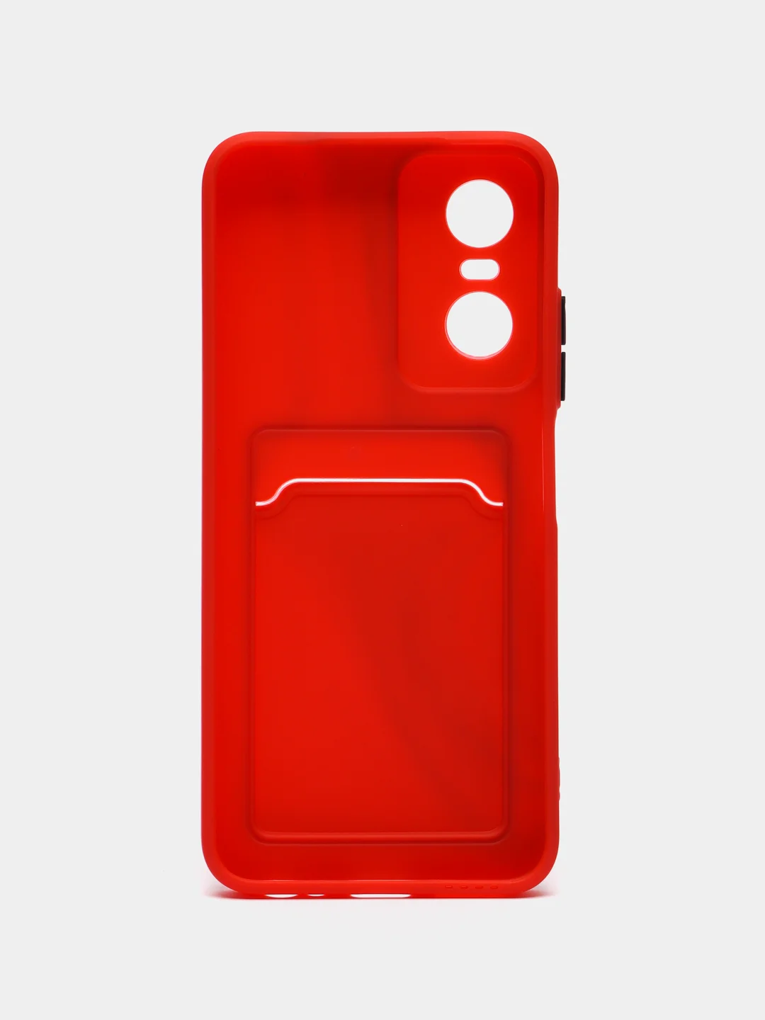 Красный силиконовый чехол для Tecno POP 6 Pro (Техно Поп 6 Про), прозрачный