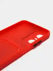 Красный силиконовый чехол для Tecno POP 6 Pro (Техно Поп 6 Про), прозрачный