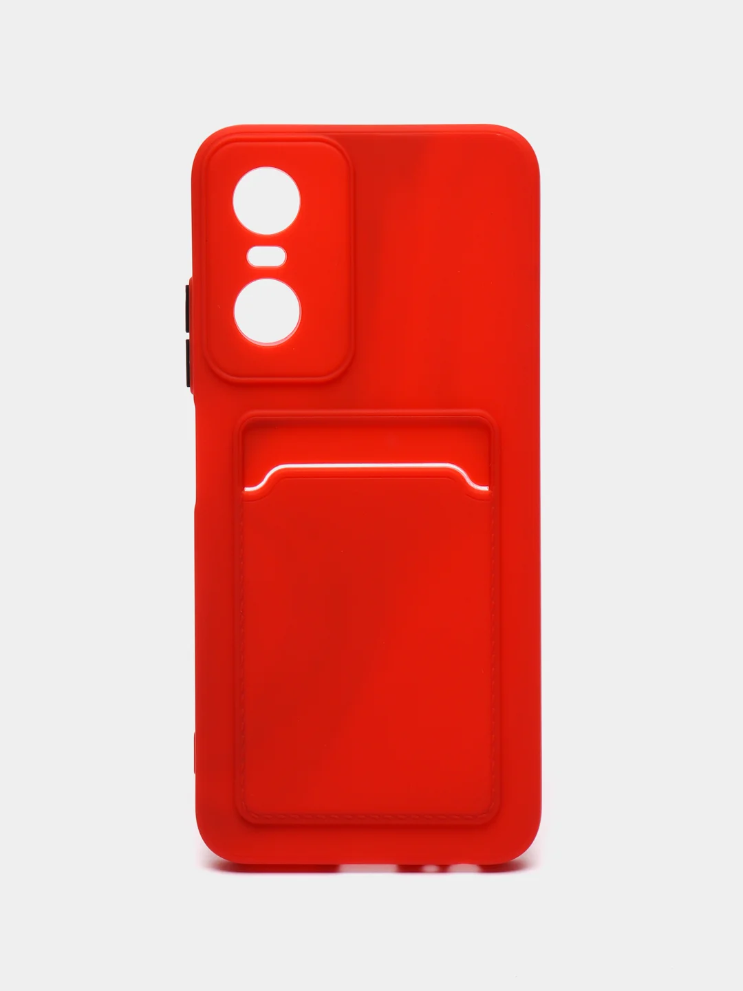 Красный силиконовый чехол для Tecno POP 6 Pro (Техно Поп 6 Про), прозрачный