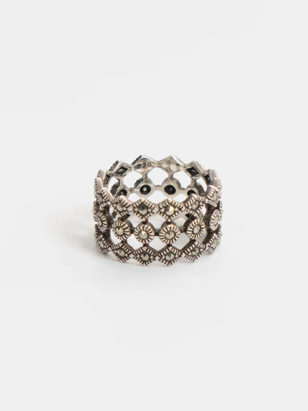 Кольцо "Марказит" серебро 925, р.19,5