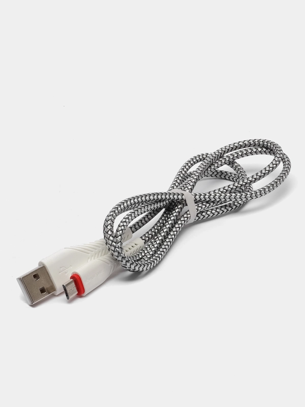 Кабель Micro / Lightning 2.4 A, 1 м, ткань, армированный