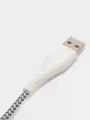 Белый кабель Micro / Lightning 2.4 A, 1 м, ткань, армированный