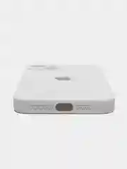 Белый чехол для iPhone (Айфон) 13, 14, Pro, силиконовый, матовой, стеклянная панель